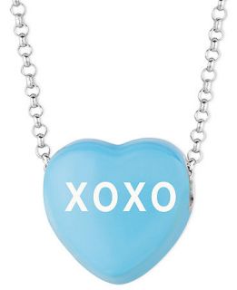 Sweethearts Sterling Silver Necklace, Blue XOXO Heart Pendant   Necklaces   Jewelry & Watches