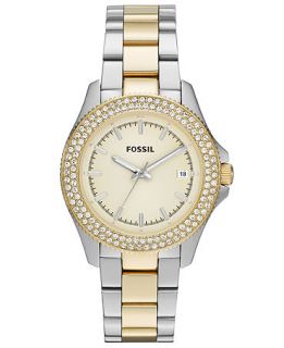 Fossil Womens Retro Traveler Two Tone Stainless Steel Bracelet Watch 36mm AM4524   First at!   Watches   Jewelry & Watches
