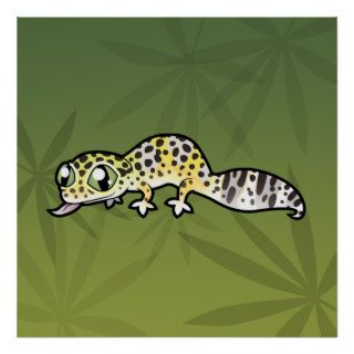 Cartoon Leopard Gecko Print