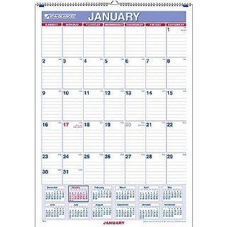 AAGPM228   Ruled Daily Blocks Monthly Wall Calendar : Office Products