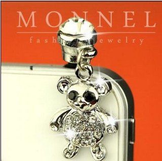 ip227 Luxury Teddy Bear Anti Dust Plug Cover Charm For iPhone Android: Cell Phones & Accessories
