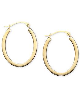 10k Gold Polished Oval Hoop Earrings   Earrings   Jewelry & Watches