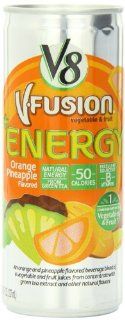 V8 V Fusion Orange Pineapple Energy Drink, 8 Ounce Cans (Pack of 24) : Grocery & Gourmet Food