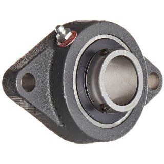 Browning VF2S 222 Normal Duty Flange Unit, 2 Bolt, Setscrew Lock, Regreasable, Contact and Flinger Seal, Cast Iron, Inch, 1 3/8" Bore, 5 1/8" Bolt Hole Spacing Width, 6 1/8" Overall Width Flange Block Bearings