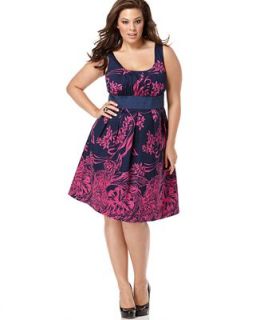 Spense Plus Size Dress, Sleeveless Floral Print   Dresses   Plus Sizes