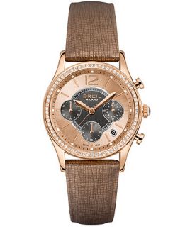 Breil Milano Womens Chronograph Brown Saffiano Leather Strap Watch 37mm TW1254   Watches   Jewelry & Watches