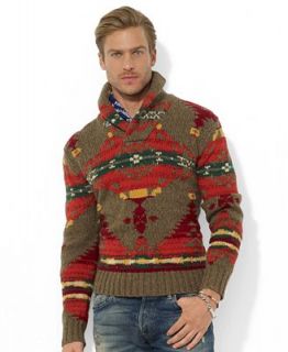 Polo Ralph Lauren Sweater, Southwestern Shawl Collar Wool Pullover   Sweaters   Men