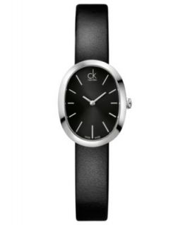 Anne Klein Watch, Womens Black Leather Strap 10 7437SVBK   Watches   Jewelry & Watches
