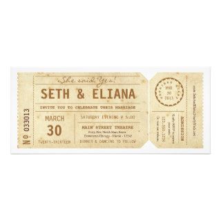 Vintage Playbill Ticket Wedding Invitation