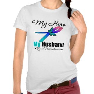 Thyroid Cancer My Hero My Husband Tee Shirt