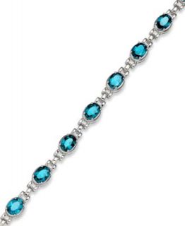 Sterling Silver Bracelet, Blue Topaz (4 3/4 ct. t.w.) and Diamond Accent   Bracelets   Jewelry & Watches