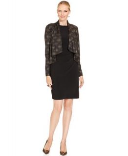 Tahari Dress and Jacket, Sleeveless Pleat Sheath   Dresses   Women