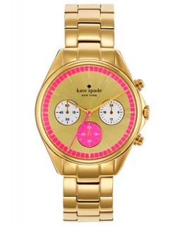 kate spade new york Watch, Womens Seaport Chronograph Gold Tone Stainless Steel Bracelet 38mm 1YRU0230   Watches   Jewelry & Watches