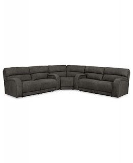 Damon Fabric Reclining Sectional Sofa, 3 Piece Power Recliner (Sofa, Wedge and Loveseat) 135W x 117D x 39H   Furniture