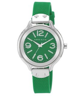 Anne Klein Womens Green Silicone Strap Watch 38mm AK 1615GNGN   Watches   Jewelry & Watches
