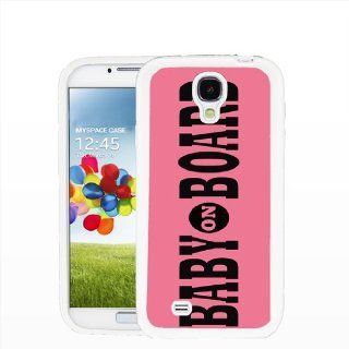 Baby On Board Pink   Samsung Galaxy S4 White Case: Cell Phones & Accessories