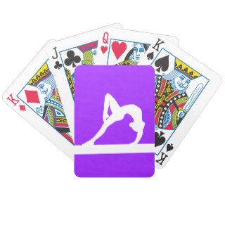 Gymnast Silhouette Playing Cards Purple