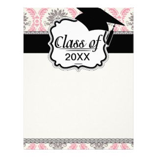 cream and grey tan damask bliss graduation letterhead template