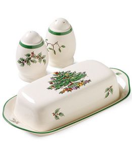 Spode Dinnerware, Christmas Tree Hostess Set: Covered Butter, Salt and Pepper Shakers   Fine China   Dining & Entertaining