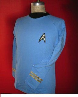Star Trek Tos Classic Spock Costume Blue  Super Deluxe  Cotton   Large Toys & Games