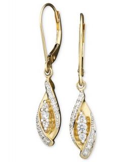 Wrapped in Love Diamond Earrings, 14k Gold Single Swirl Diamond Earring Drops (1/4 ct. t.w.)   Earrings   Jewelry & Watches