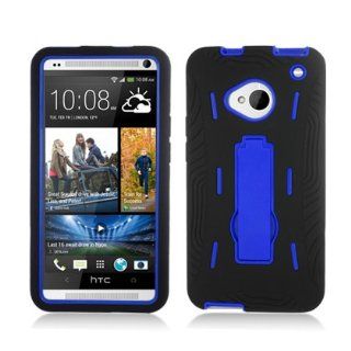 Aimo Wireless HTCM7PCMX202S Guerilla Armor Hybrid Case with Kickstand for HTC One/M7   Retail Packaging   Black/Blue Cell Phones & Accessories