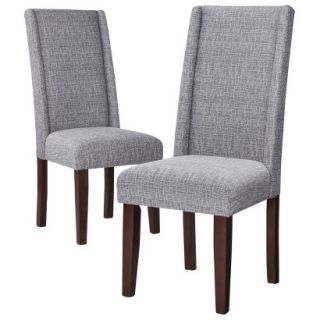 Dining Chair: Charlie Modern Wingback Dining Chair   Textured Grey (Set of 2)