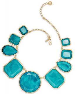 kate spade new york Necklace, Gold Tone Turquoise Colored Stone All Around Statement Necklace   Fashion Jewelry   Jewelry & Watches