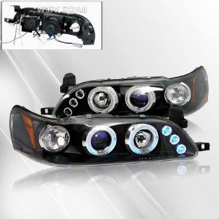 Toyota Corolla 93 94 95 96 97 Projector Headlights /w Halo/Angel Eyes ~ pair set (Black): Automotive