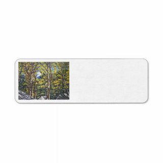 Aspens in Estes Oil Landscape Painting Return Address Labels