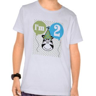 Zebra 2nd Birthday T shirts and Gifts