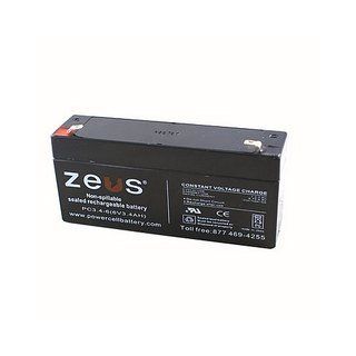 6V / 3Ah Sealed Lead Acid Battery w/ F1 (.187in) Terminals: Automotive