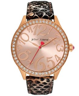 Betsey Johnson Watch, Womens Metallic Snake Embossed Leather Strap 42mm BJ00131 22   Watches   Jewelry & Watches