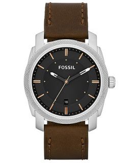 Fossil Mens Machine Brown Leather Strap Watch 42mm FS4860   Watches   Jewelry & Watches
