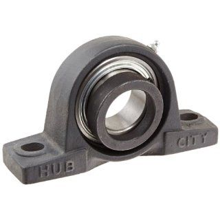 Hub City PB220URX1 15/16 Pillow Block Mounted Bearing, Normal Duty, Low Shaft Height, Relube, Eccentric Locking Collar, Narrow Inner Race, Cast Iron Housing, 1 15/16" Bore, 2.51" Length Through Bore, 2.189" Base To Height Industrial & S