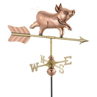 Good Directions Whimsical Pig Garden Weathervane   Polished Copper w/Garden Pole