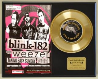 Blink 182 LTD Edition Vintage Concert Poster Gold Record Display: Entertainment Collectibles