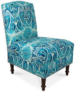 Barstow Alessandra Teal Fabric Accent Chair, Direct Ship   Furniture