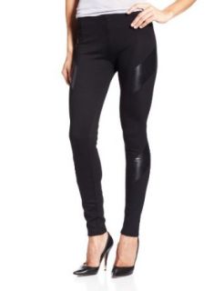 Amanda Uprichard Womens Ponte Vegan Leather Legging, Black, Small at  Womens Clothing store: Leggings Pants