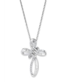 TruMiracle Diamond Necklace, Sterling Silver Diamond Cross Pendant (1/10 ct. t.w.)   Necklaces   Jewelry & Watches