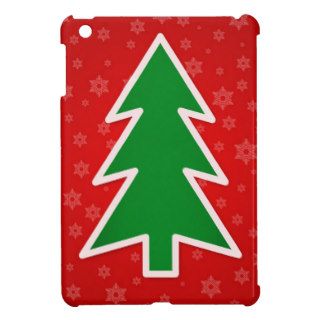 Christmas Tree on Red background iPad Mini Cases