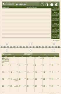 AT A GLANCE Recycled Monthly Desk/Wall Calendar, 11 x 8 1/2 Inches, White and Cream, 2011 (PM170G 28) : Office Products