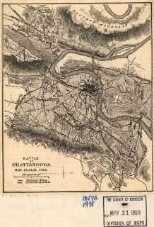 Civil War Map Reprint: Battle of Chattanooga, Nov. 23, 24, 25, 1863.   Prints