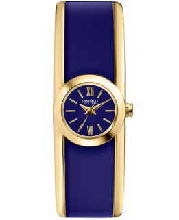 Caravelle New York by Bulova Womens Blue Plastic and Gold Tone Bracelet Watch 20mm 44L145   Watches   Jewelry & Watches