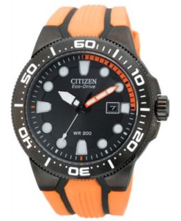 Citizen Mens Eco Drive Scuba Fin Black and Green Rubber Strap Watch 46mm BN0090 01E   Watches   Jewelry & Watches