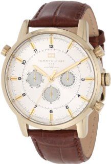 Tommy Hilfiger Men's 1790874 Gold Plated and Brown Croco Leather Strap Watch: Tommy Hilfiger: Watches