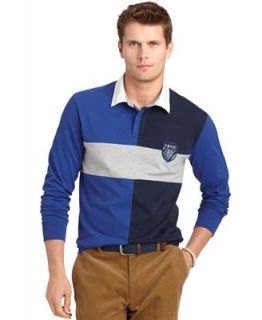 Izod Shirt, Long Sleeve Chest Stripe Rugby Polo   Polos   Men