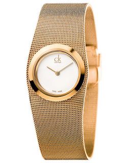 Calvin Klein Womens Swiss Impulsive Rose Gold PVD Stainless Steel Mesh Bracelet Watch 27mm K3T23626   Watches   Jewelry & Watches