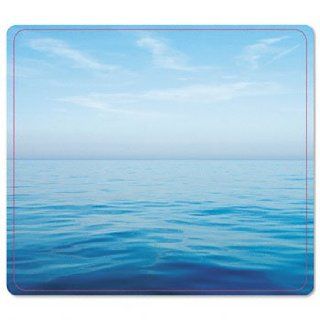 Fellowes Recycled Mouse Pad, Nonskid Base, 7 1/2 x 9, Blue Ocean: Computers & Accessories