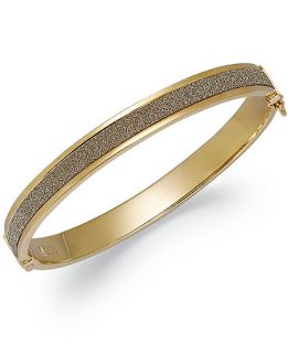 14k Gold over Sterling Silver Bracelet, 8mm Glitter Bangle   Bracelets   Jewelry & Watches